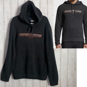 Psycho Bunny XL Men's San Luis Hooded 100%  Wool Sweater Pullover Heather Storm